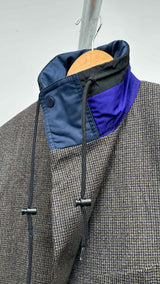 Balenciaga Double-breasted Houndstooth Oversized Long Coat