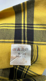 Issey Miyake Off-shoulder Stopped Layered Plaid Shirt