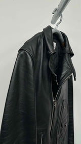 Sacai Zip-detailed Layered Leather Riders Jacket