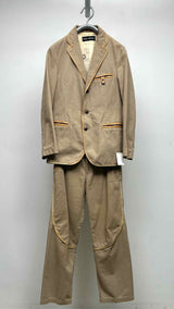 Issey Miyake Leather-trim Suits