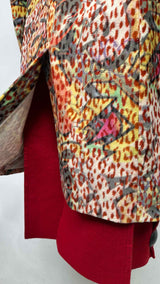 Comme Des Garcons Homme Plus Colorful Deconstructed Leopard Wool Coat