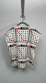 JW Anderson Boatneck Raglan Sleeve Crossword Print Tee