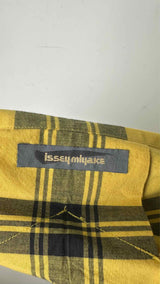 Issey Miyake Off-shoulder Stopped Layered Plaid Shirt