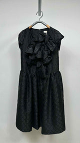 Comme Des Garcons S/S Bow-detailed Geometric Jacquard Maxi Dress