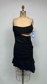 MUGLER Asymmetrical Cut-out Tulle Dress