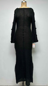 Eckhaus Latta L/S Back-open Mesh Knit Long Dress