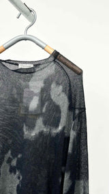 Yohji Yamamoto Pour Homme 7G Dyed Jersey Front Slit Sweater