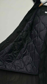 Post Archive Faction M66 Zip-up Fur Collar Coat