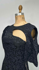 CELINE S/S Floral Charmeuse Jacquard Cut-out Silk Maxi Dress