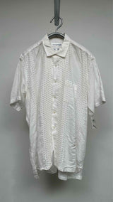 Comme Des Garcons Shirt S/S Eyelet Embroidered Shirt