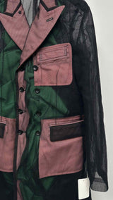 Comme Des Garcons Homme Plus Double-breast Nylon Tulle Coat