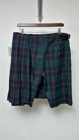 Comme Des Garcons Homme Plus Back-pleated Wrap Plaid Skirts Shorts