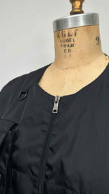 PRADA N/S Logo-applique Renylon Midi Dress