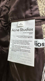 Acne Studios Leather Elbow-patch Stripe Wool Coat