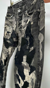 Hysteric Glamour Boro-patchwork Snake-print Jeans