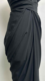 Rick Owens Asymmetrical Wrap Halter-Neck Satin Dress