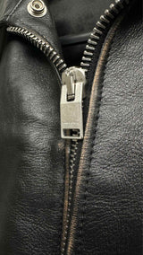 Saint Laurent Shearling-collar Distressed Leather Flight Jacket