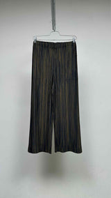 Pleats Please Pleated Stripe Wide Pants