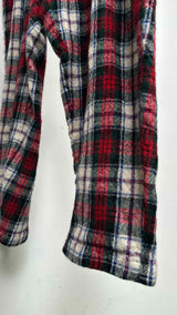 Comme Des Garcons Shirt Boiled Wool Plaid Wide Pants