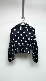 Comme Des Garcons Back-closure Polka-dot Satin Blouse