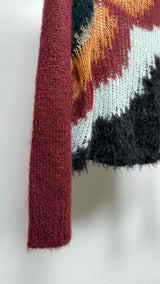 Dries Van Noten Color Blocking Lose Knit Mohair Sweater
