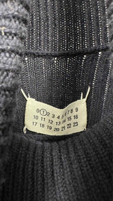 Margiela Long-mesh Sleeve High-neck Rib Knit Dress