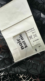 Noir Kei Ninomiya Faux Leather-cut Geometric Sheer Dress