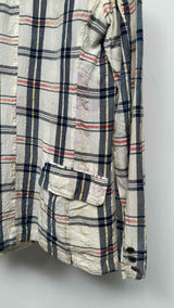 Y's for men Crinkled Plaid Printed Blazer Jacket