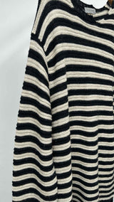 Yohji Yamamoto Pour Homme Border Asymmetrical Round Neck Sweater