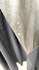 Yohji Yamamoto Leather-hybrid Collarless Light Trench Coat