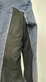 Helmut Lang Fur-collar Dolman Sleeves Hybrit Denim Jacket