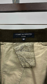 Comme Des Garcons Homme Hybrid Corduroy Cropped Wide Pants