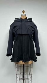 Sacai Oversized Short Wool Melton Jacket Dress