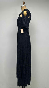 CELINE S/S Floral Charmeuse Jacquard Cut-out Silk Maxi Dress