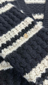 Saint Laurent Border Mohair Long Cardigan