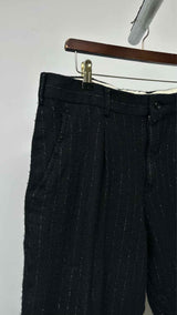 Comme Des Garcons Homme Plus Reflective Pin-stripe Boiled-wool Suits