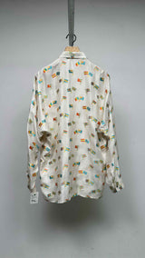 Gianni Versace Flag Embroidered Silk Shirt