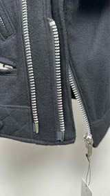 Undercover Cropped Padded Layered-wool Biker Jacket