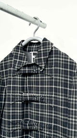 Thom Browne Double-faced Bal collar Gingham Wool Coat