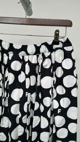 Black Comme Des Garçons Polka-Dot Wide Long Skirt