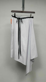 Ann Demeulemeester Pin-stripe Asymmetrical Wrap Skirt