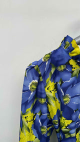 Balenciaga L/S Hybrid Multi-floral Pleated Dress