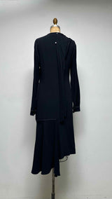 Marni L/S Assymetrical Stitching Bow-scarf Dress