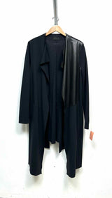 Yohji Yamamoto Leather-hybrid Collarless Light Trench Coat