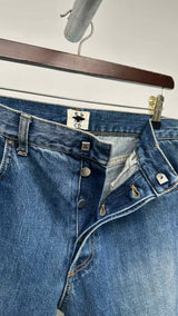 Christian Dior Distressed Slim-fit Raw-hem Jeans