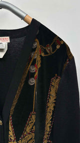 LOEWE Baroque-pattened Velvet-hybrid Cardigan