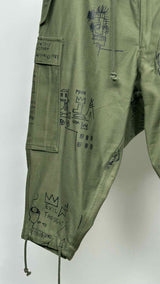 Junya Watanabe MAN X Jean Michel Basquiat Printed Cropped Suspender Pants