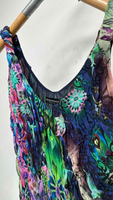 Emporio Armani N/S Floral Hummingbird Print Silk Dress