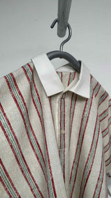 Homme Plisse Stripe Polo Shirt
