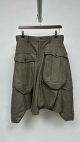 Comme Des Garcons Homme Plus Drop-clutch Cargo Wool Wide Pants